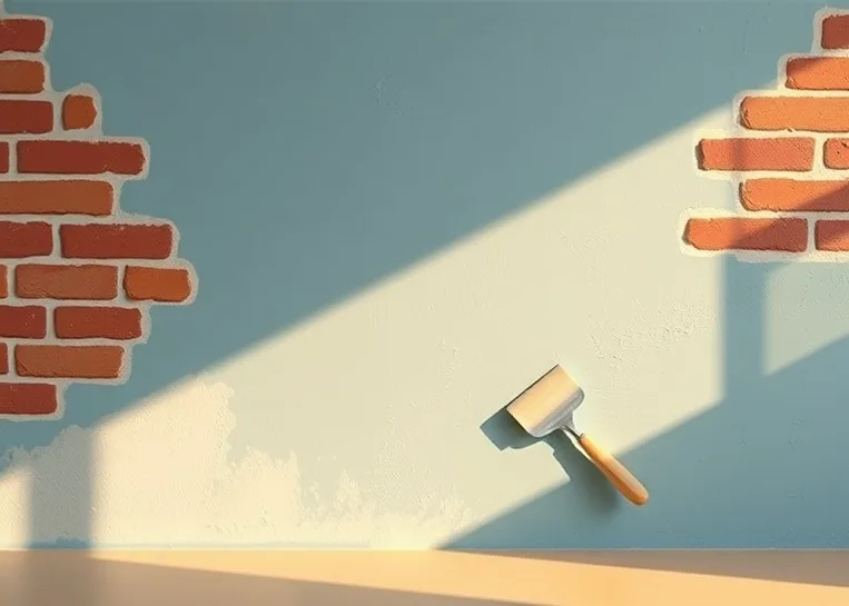 Application d'un enduit décoratif à la lisseuse sur un mur